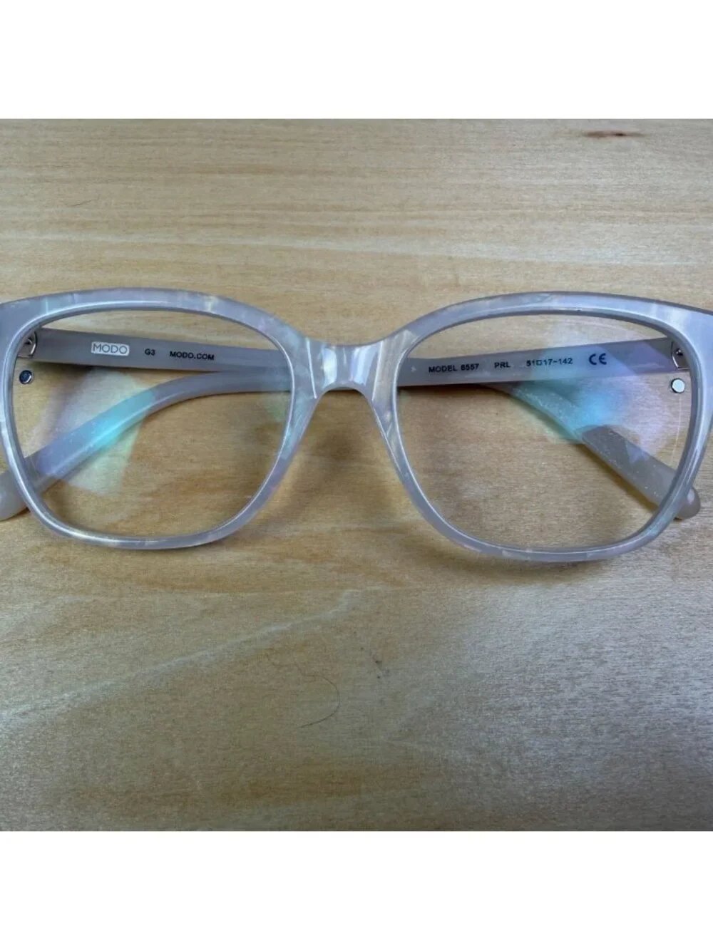 MODO Eyewear 6557 PRL Pearl Cat Eye Eyeglasses 51-17-142 Acetate Frames